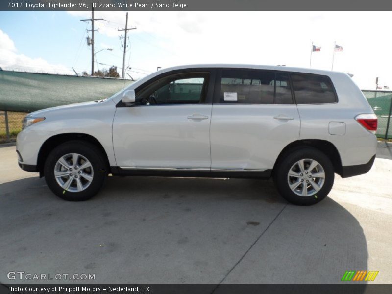 Blizzard White Pearl / Sand Beige 2012 Toyota Highlander V6
