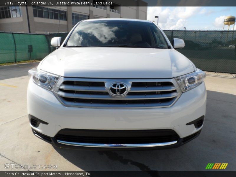Blizzard White Pearl / Sand Beige 2012 Toyota Highlander V6