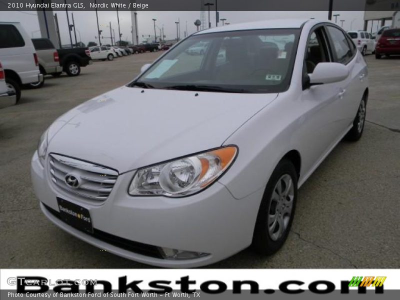 Nordic White / Beige 2010 Hyundai Elantra GLS