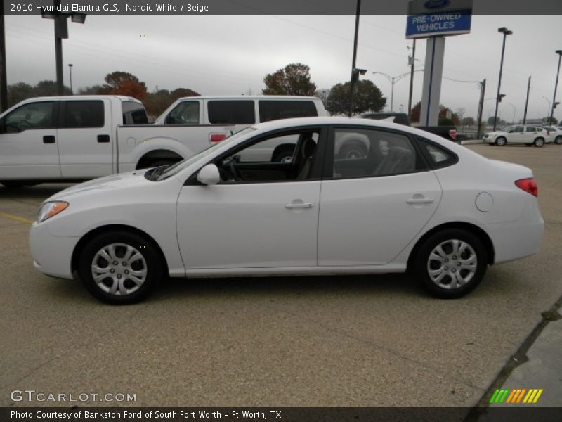 Nordic White / Beige 2010 Hyundai Elantra GLS