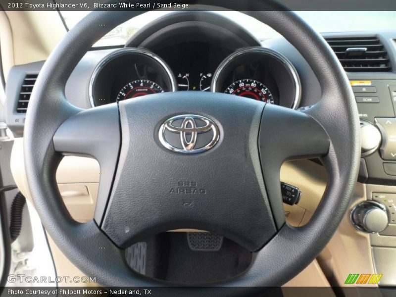 Blizzard White Pearl / Sand Beige 2012 Toyota Highlander V6