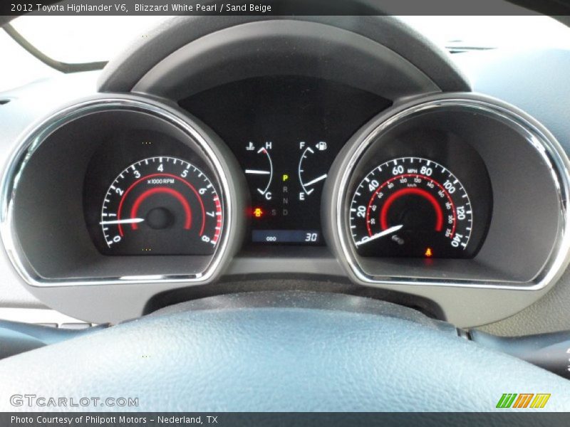 Blizzard White Pearl / Sand Beige 2012 Toyota Highlander V6