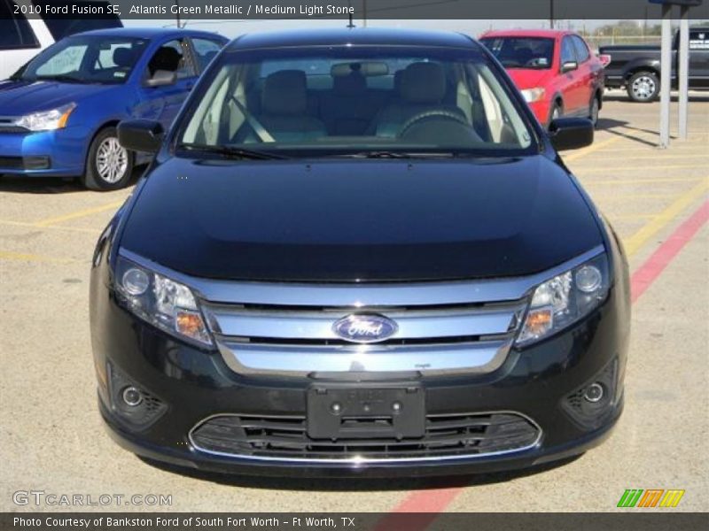 Atlantis Green Metallic / Medium Light Stone 2010 Ford Fusion SE