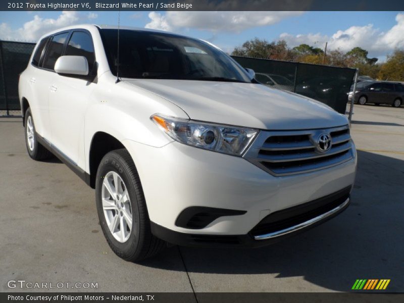 Blizzard White Pearl / Sand Beige 2012 Toyota Highlander V6