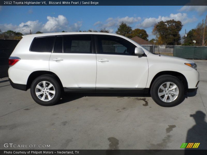 Blizzard White Pearl / Sand Beige 2012 Toyota Highlander V6