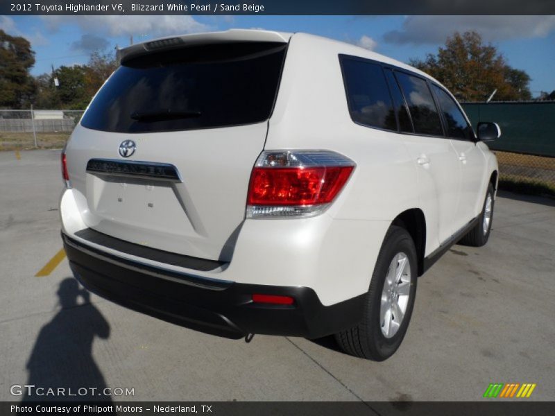 Blizzard White Pearl / Sand Beige 2012 Toyota Highlander V6