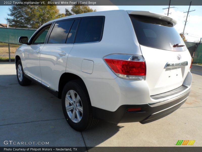 Blizzard White Pearl / Sand Beige 2012 Toyota Highlander V6