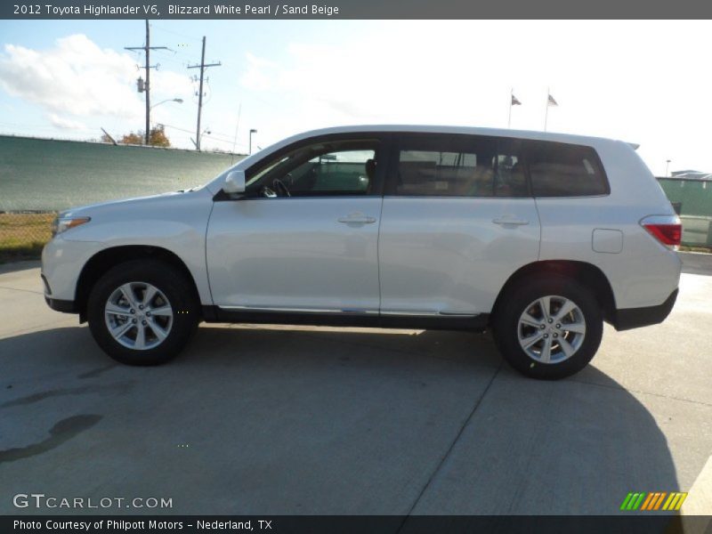 Blizzard White Pearl / Sand Beige 2012 Toyota Highlander V6