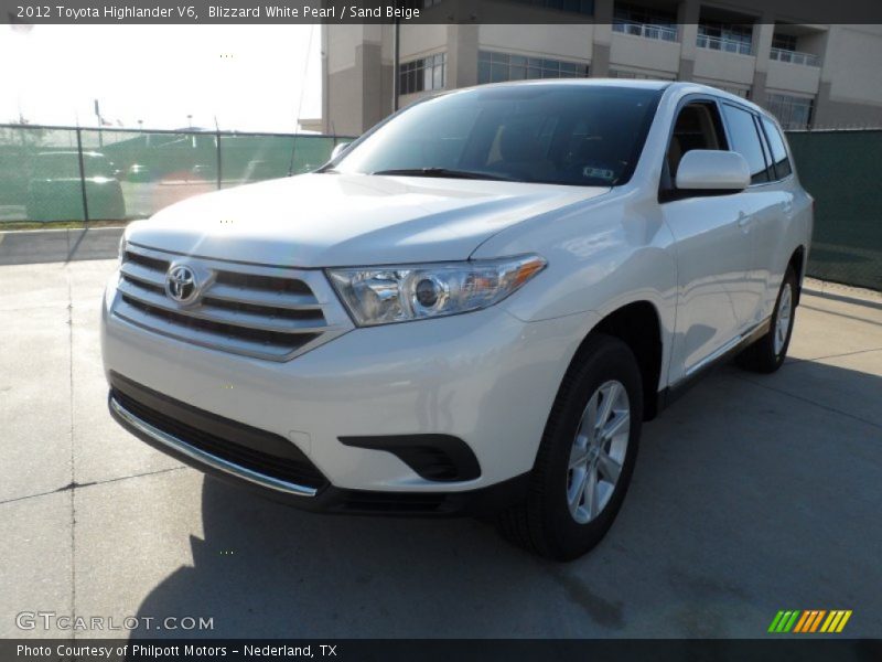 Blizzard White Pearl / Sand Beige 2012 Toyota Highlander V6