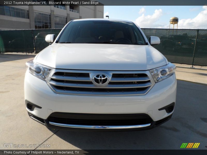 Blizzard White Pearl / Sand Beige 2012 Toyota Highlander V6