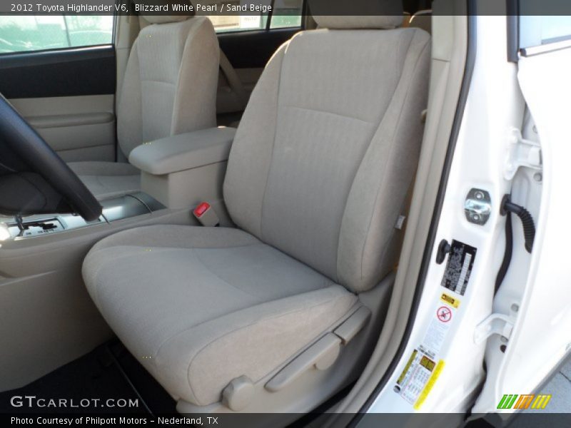 Blizzard White Pearl / Sand Beige 2012 Toyota Highlander V6