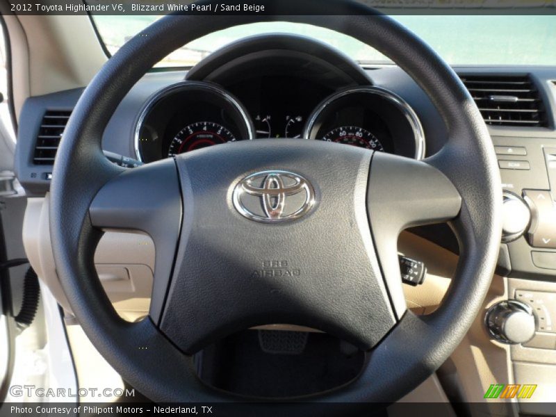 Blizzard White Pearl / Sand Beige 2012 Toyota Highlander V6