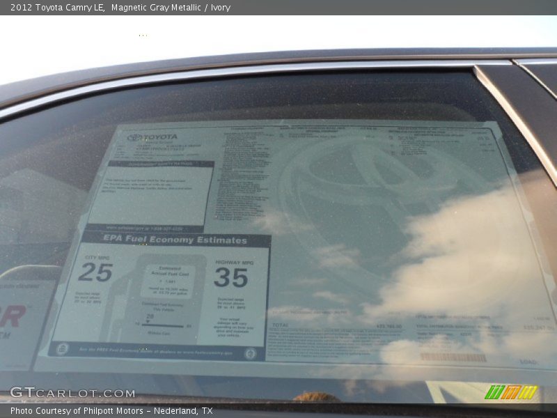 Magnetic Gray Metallic / Ivory 2012 Toyota Camry LE