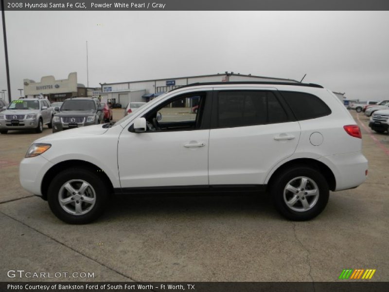 Powder White Pearl / Gray 2008 Hyundai Santa Fe GLS
