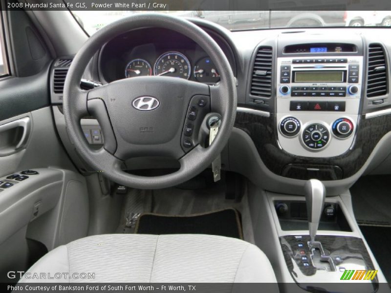 Powder White Pearl / Gray 2008 Hyundai Santa Fe GLS