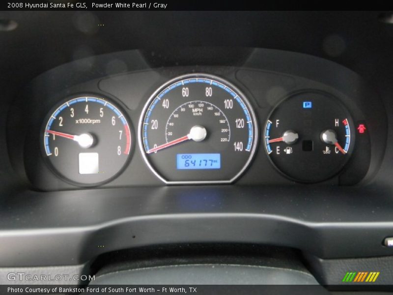Powder White Pearl / Gray 2008 Hyundai Santa Fe GLS