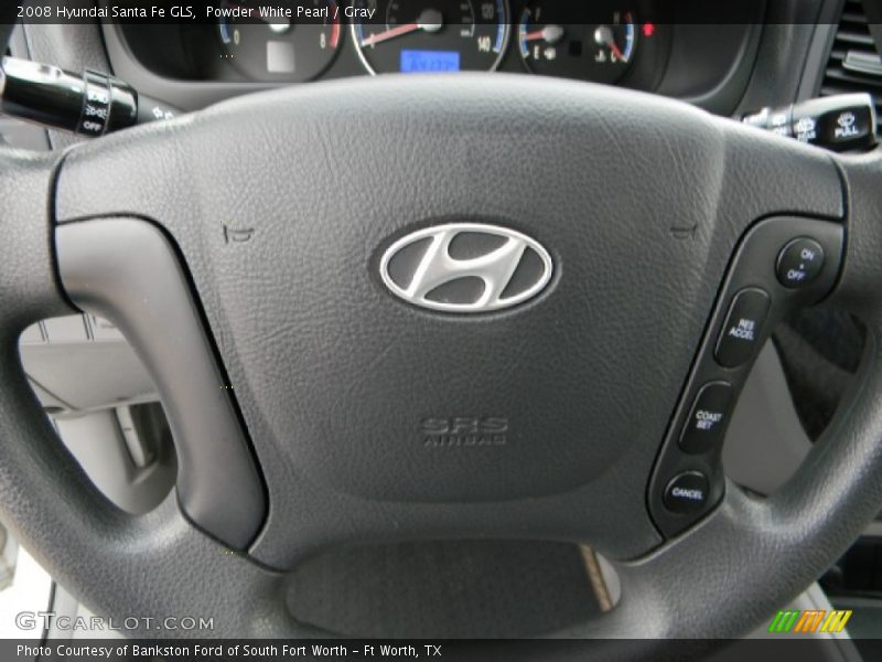Powder White Pearl / Gray 2008 Hyundai Santa Fe GLS