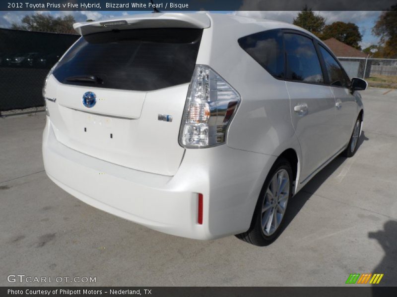 Blizzard White Pearl / Bisque 2012 Toyota Prius v Five Hybrid