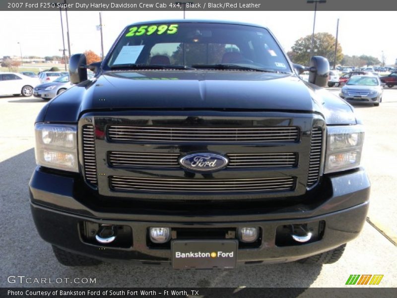 Black / Black/Red Leather 2007 Ford F250 Super Duty Harley Davidson Crew Cab 4x4