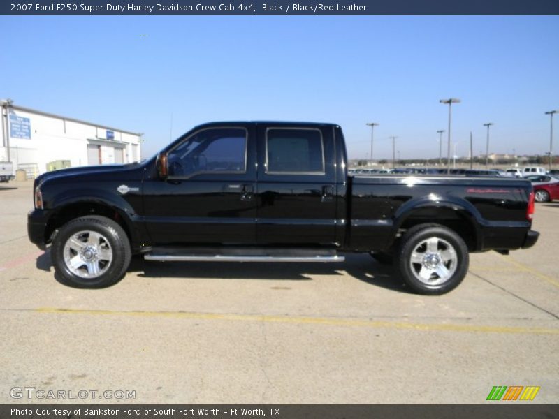 Black / Black/Red Leather 2007 Ford F250 Super Duty Harley Davidson Crew Cab 4x4