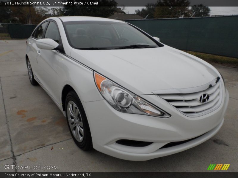 Shimmering White / Camel 2011 Hyundai Sonata GLS