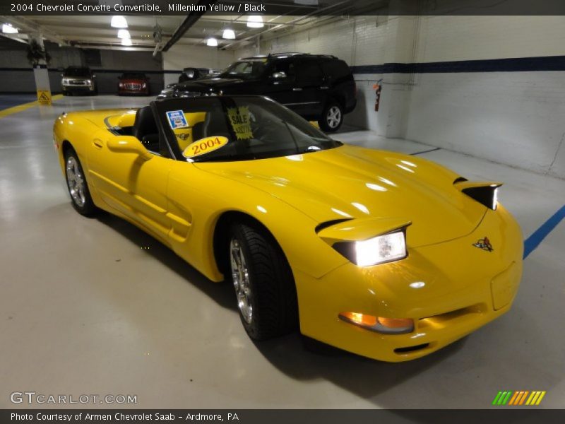 Millenium Yellow / Black 2004 Chevrolet Corvette Convertible