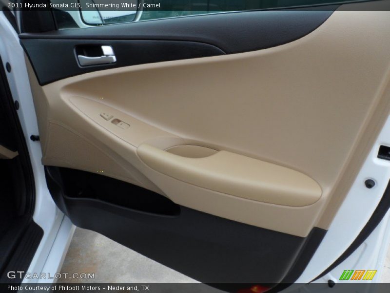 Shimmering White / Camel 2011 Hyundai Sonata GLS