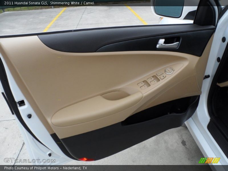 Shimmering White / Camel 2011 Hyundai Sonata GLS