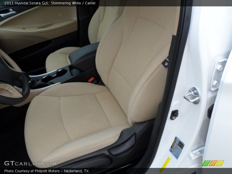 Shimmering White / Camel 2011 Hyundai Sonata GLS
