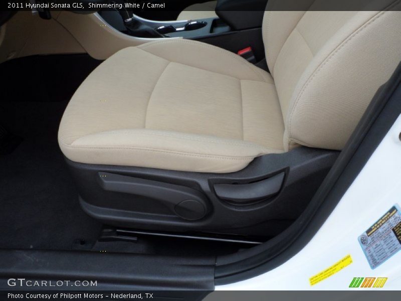 Shimmering White / Camel 2011 Hyundai Sonata GLS