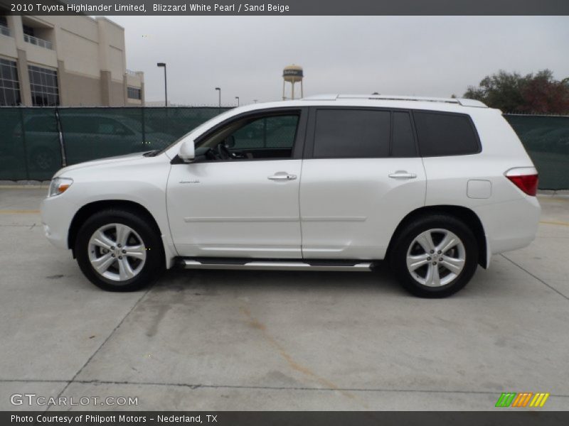 Blizzard White Pearl / Sand Beige 2010 Toyota Highlander Limited