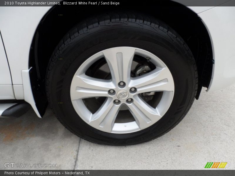 Blizzard White Pearl / Sand Beige 2010 Toyota Highlander Limited