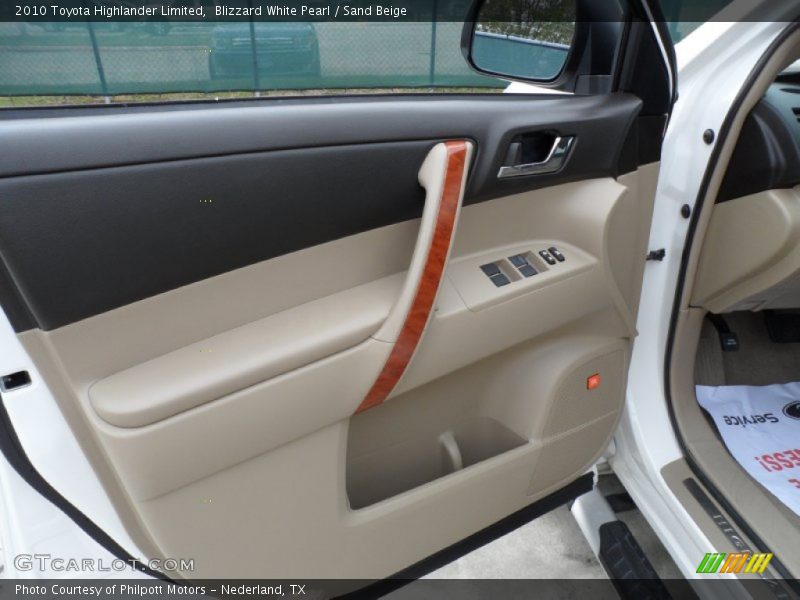 Blizzard White Pearl / Sand Beige 2010 Toyota Highlander Limited