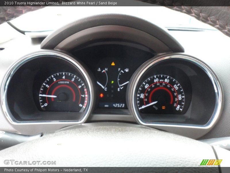 Blizzard White Pearl / Sand Beige 2010 Toyota Highlander Limited