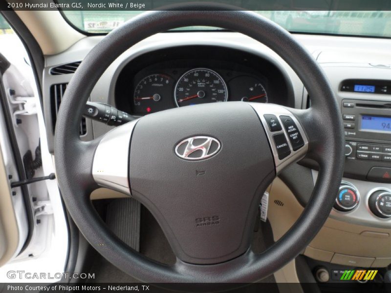 Nordic White / Beige 2010 Hyundai Elantra GLS