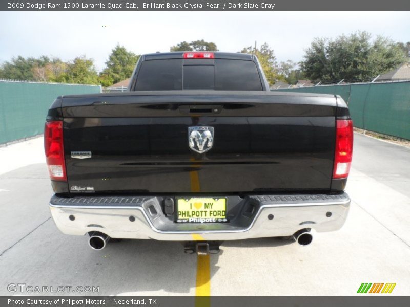 Brilliant Black Crystal Pearl / Dark Slate Gray 2009 Dodge Ram 1500 Laramie Quad Cab