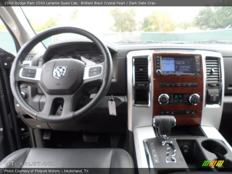 Brilliant Black Crystal Pearl / Dark Slate Gray 2009 Dodge Ram 1500 Laramie Quad Cab