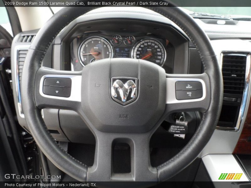 Brilliant Black Crystal Pearl / Dark Slate Gray 2009 Dodge Ram 1500 Laramie Quad Cab