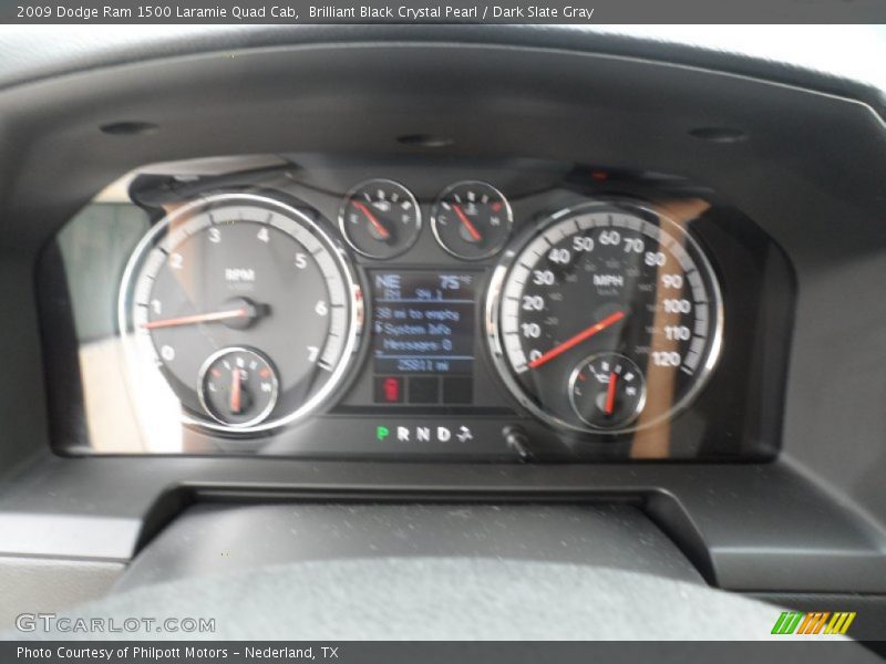 Brilliant Black Crystal Pearl / Dark Slate Gray 2009 Dodge Ram 1500 Laramie Quad Cab