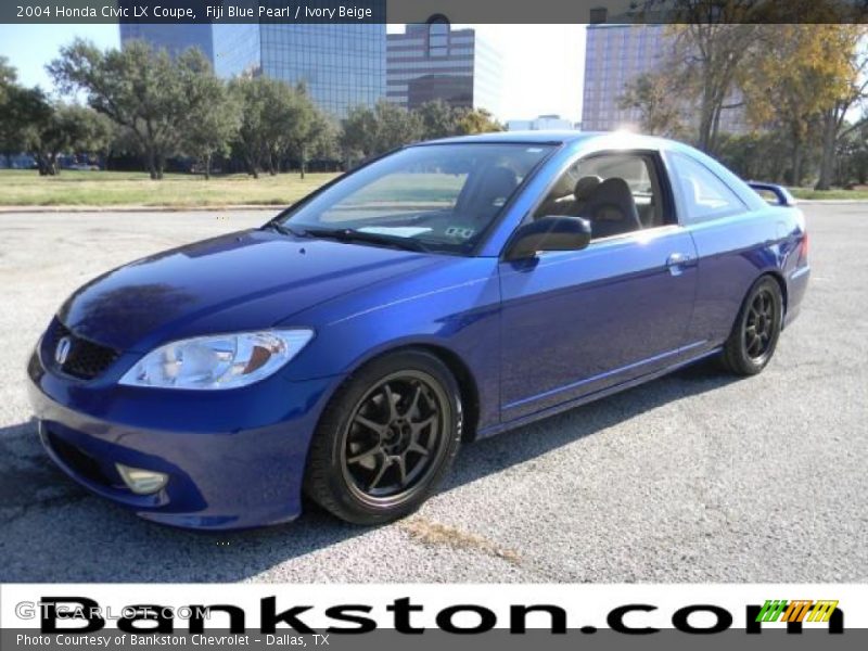 Fiji Blue Pearl / Ivory Beige 2004 Honda Civic LX Coupe