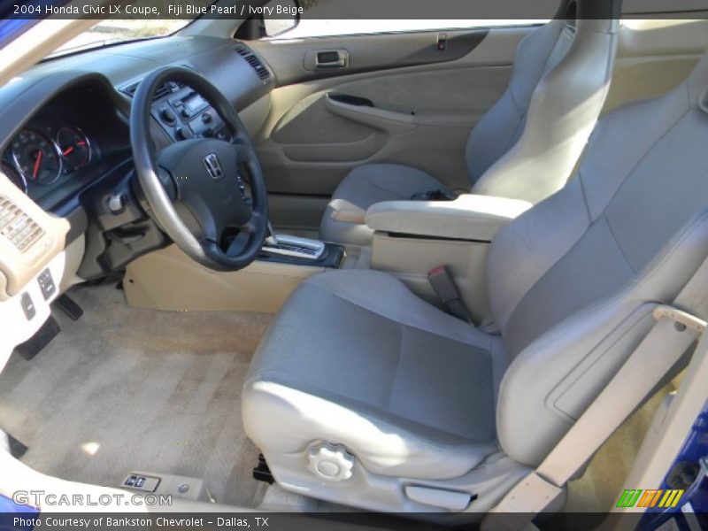 Fiji Blue Pearl / Ivory Beige 2004 Honda Civic LX Coupe