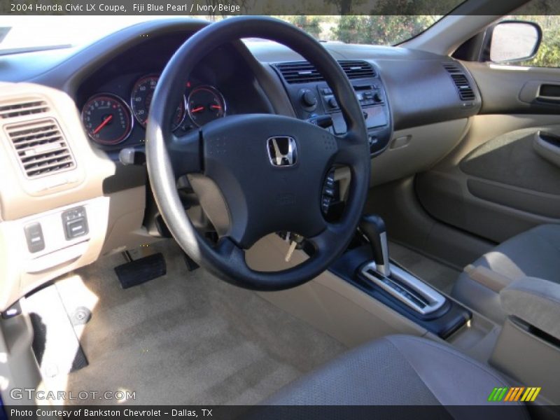 Fiji Blue Pearl / Ivory Beige 2004 Honda Civic LX Coupe