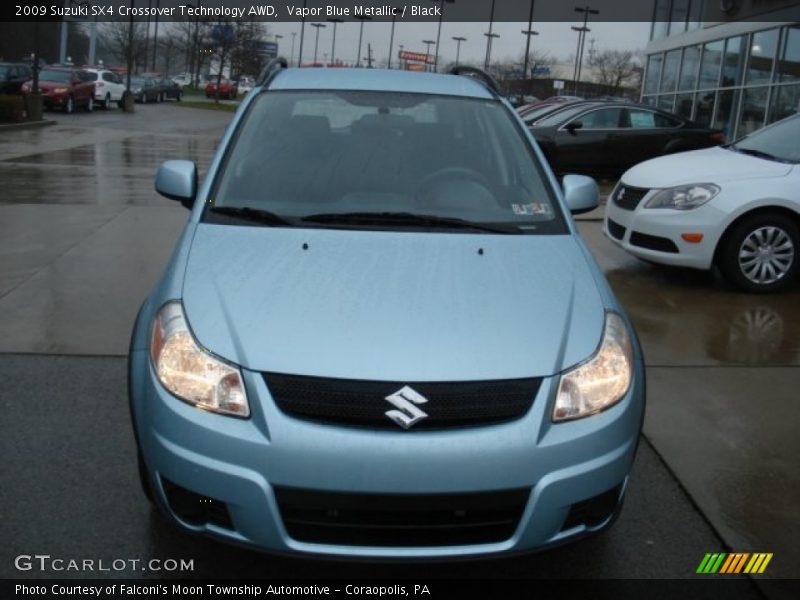 Vapor Blue Metallic / Black 2009 Suzuki SX4 Crossover Technology AWD