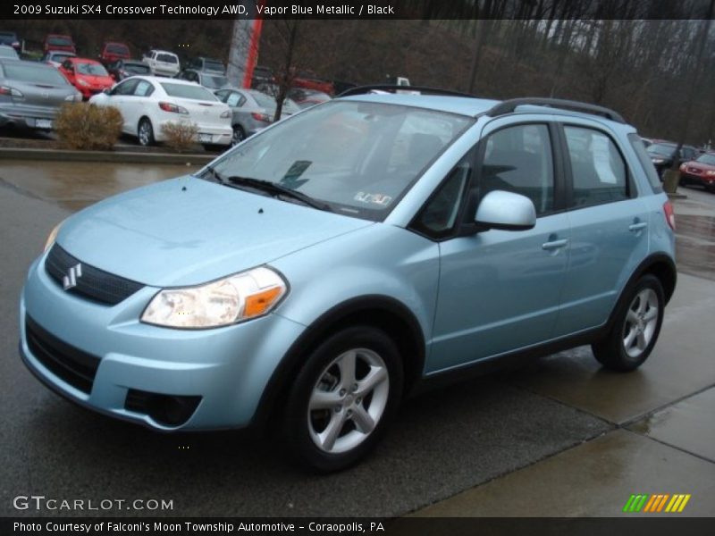 Vapor Blue Metallic / Black 2009 Suzuki SX4 Crossover Technology AWD