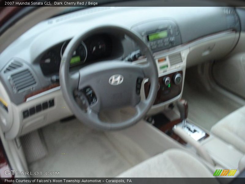 Dark Cherry Red / Beige 2007 Hyundai Sonata GLS