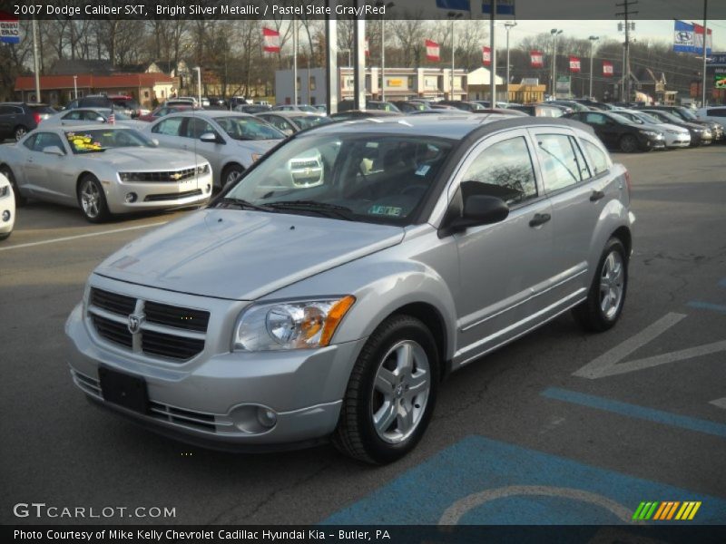 Bright Silver Metallic / Pastel Slate Gray/Red 2007 Dodge Caliber SXT