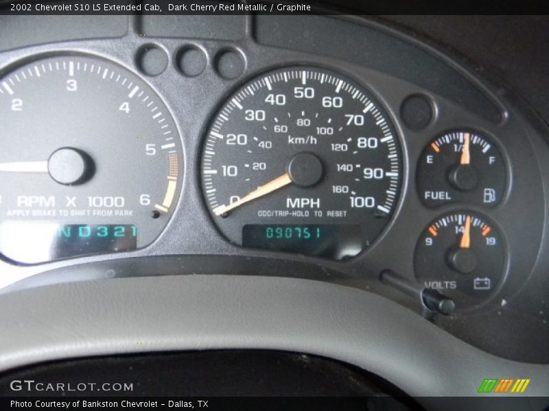 Dark Cherry Red Metallic / Graphite 2002 Chevrolet S10 LS Extended Cab