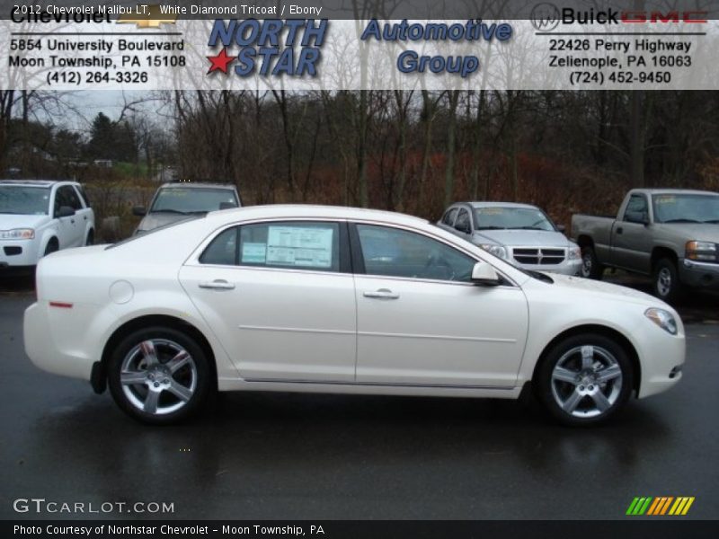 White Diamond Tricoat / Ebony 2012 Chevrolet Malibu LT