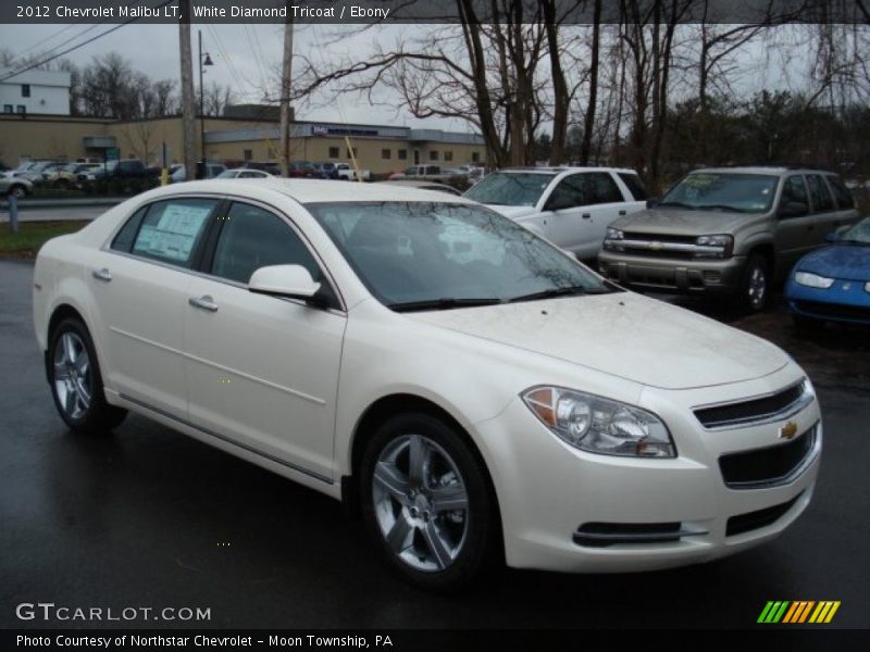 White Diamond Tricoat / Ebony 2012 Chevrolet Malibu LT