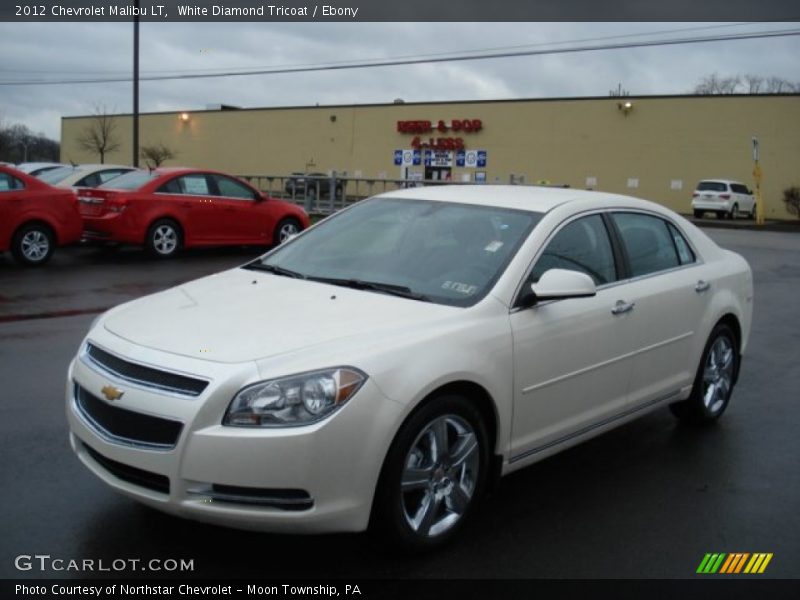 White Diamond Tricoat / Ebony 2012 Chevrolet Malibu LT